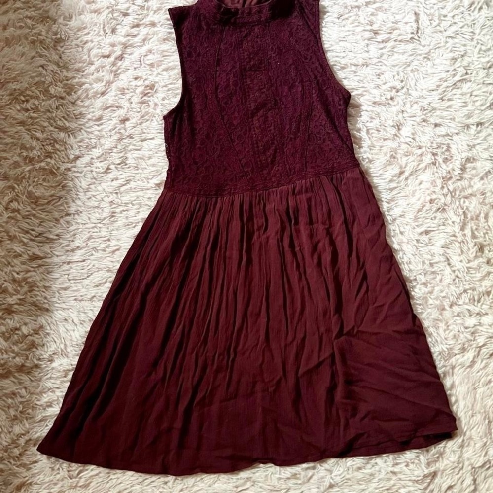 Burgundy Whimsical Dark Academia Fairy Grunge Lace Dress Womens S Victorian Goth